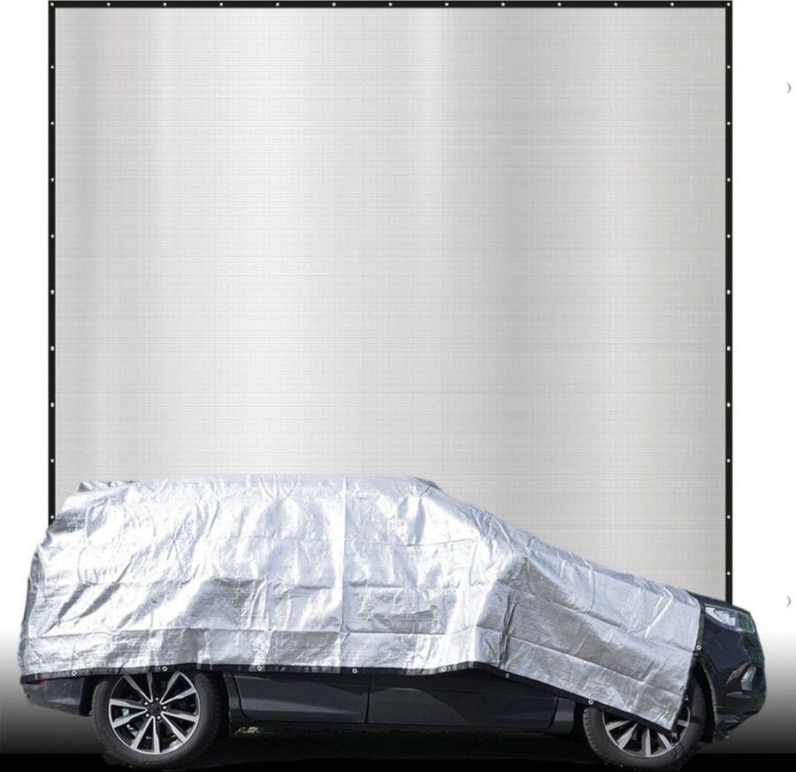 AMANKA 6x6 m Schaduwnet Auto Reflecterende Zonnezeil Aluminium Net Thermozeil Zonnescherm Warmte B