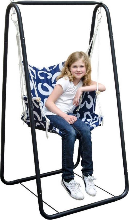 AMANKA Hangstoelframe met hangstoel schommel voor kinderen en volwassenen complete set metalen frame