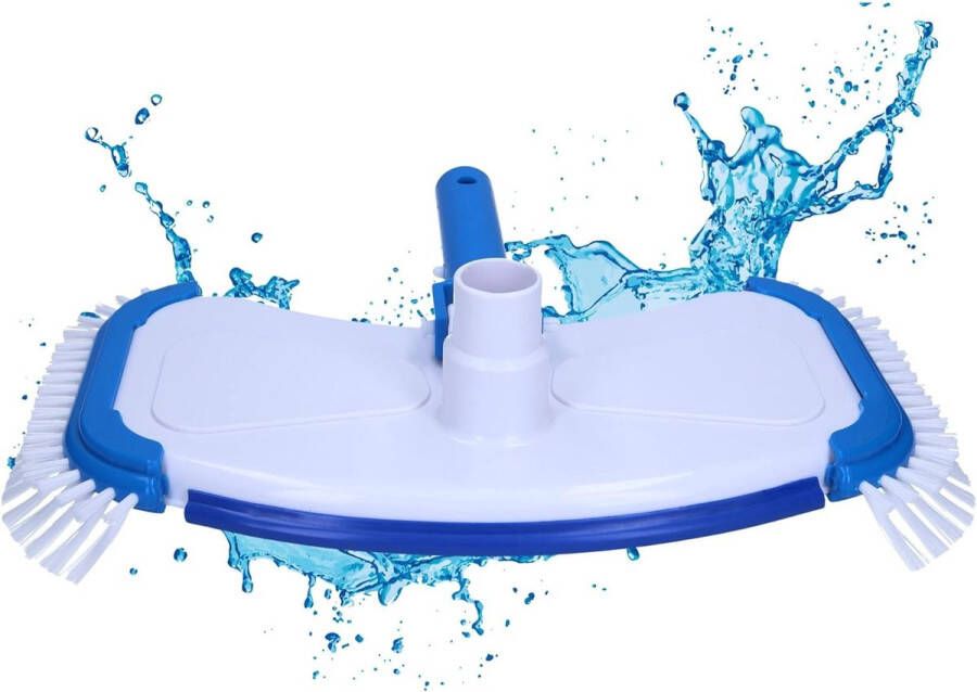 Amapool zwembadvloerstofzuiger deluxe met acht onder- en vier zijborstels I extra zware uitvoering I zwembadborstel met clip-on aansluiting I aansluiting voor zwembadslang Ø 32 38 mm
