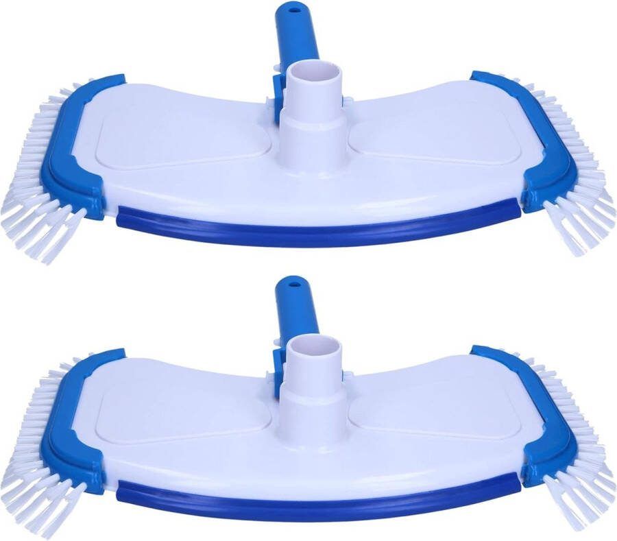 Amapool zwembadvloerstofzuiger set van 2 I vloerstofzuiger deluxe met 8 onder- + 4 zijborstels I extra zware uitvoering I zwembadborstel I aansluiting voor zwembadslang Ø 32 38 mm