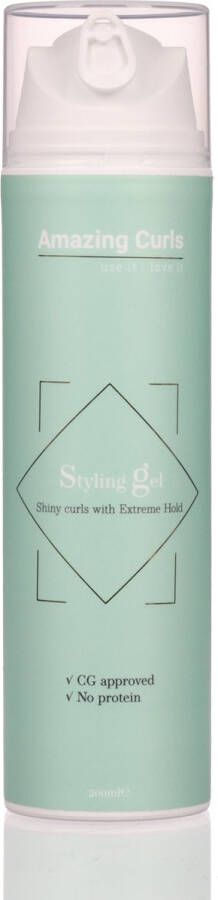 Amazing Curls Styling Gel extreme hold cgproducten krullend haar glans en definitie hoog geconcentreerd krullen weinig van nodig| Airless verpakking