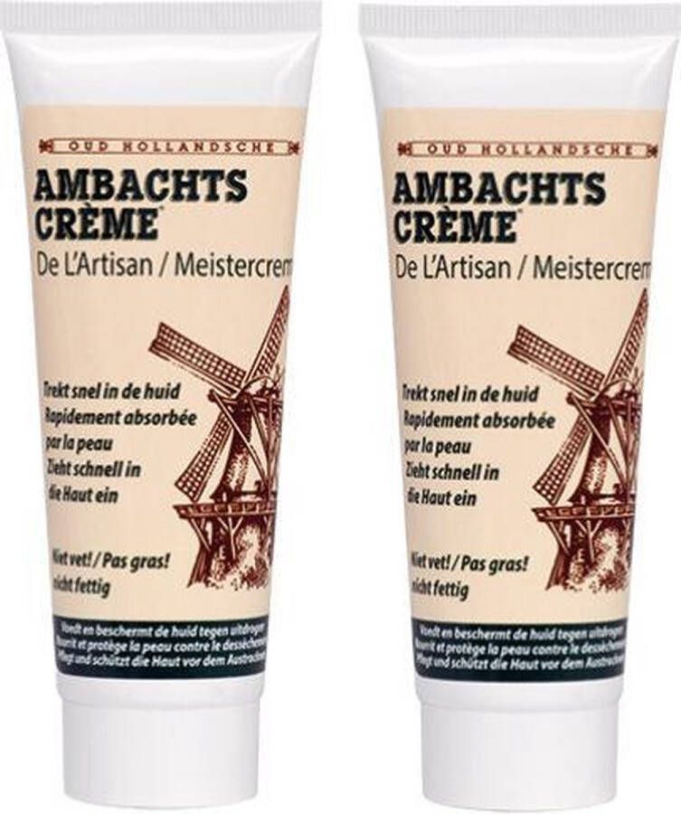 Ambachtscreme tube 75ml 2 stuks handcreme handencreme voetencrème voor zeer droge voeten-voetencreme kloven-aftersun