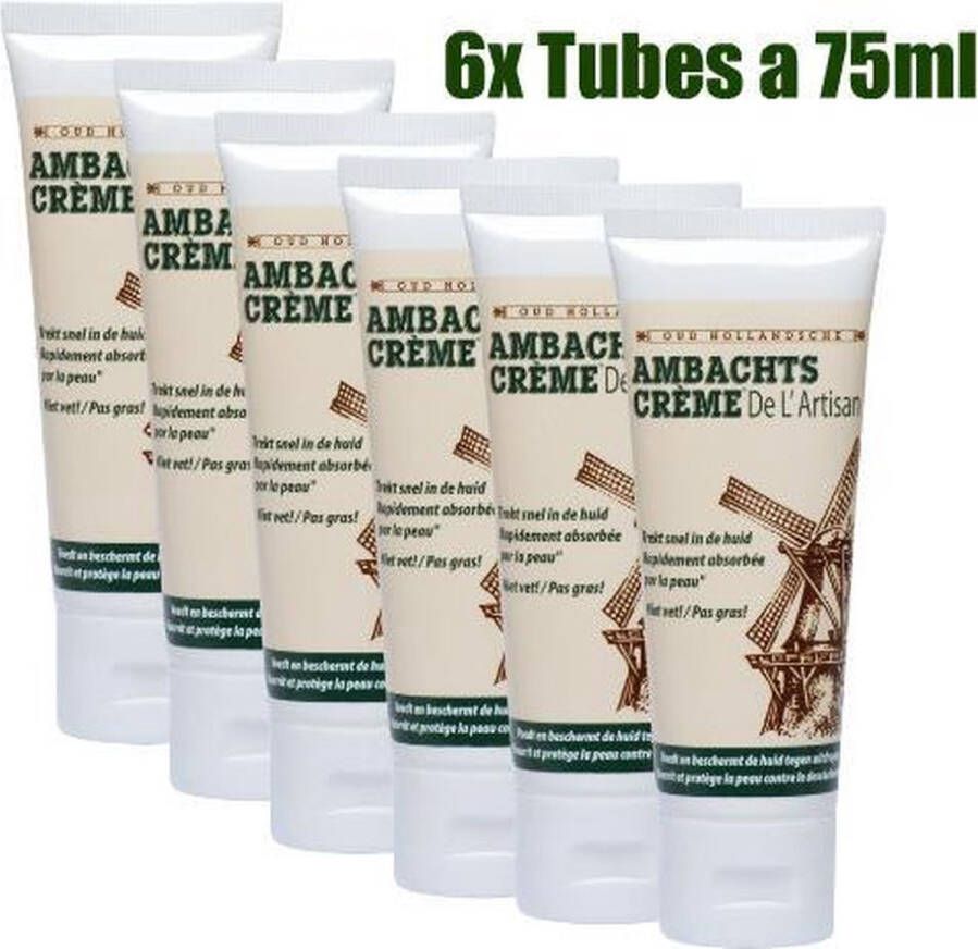 Ambachtscreme tubes 6x 75ml VOORDEELPACK handcreme voetencrème voor zeer droge voeten-voeten creme kloven aftersun