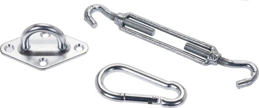 Ambiance Accessoires voor Schaduwdoek Karabijnhaak Spanmoer Plaat met Oog