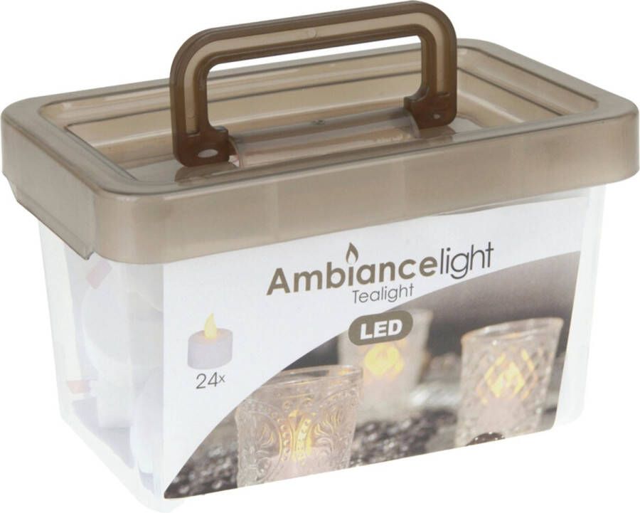 Ambiance light Waxinelichtjes-theelichten 24 Stuks Led Batterijen Kunststof D3 8 Cm