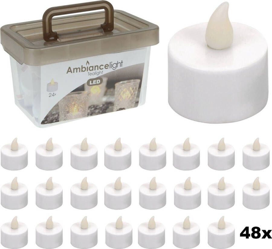 Ambiance light Set Theelichtjes LED Box met 48 Stuks INCLUSIEF Batterijen