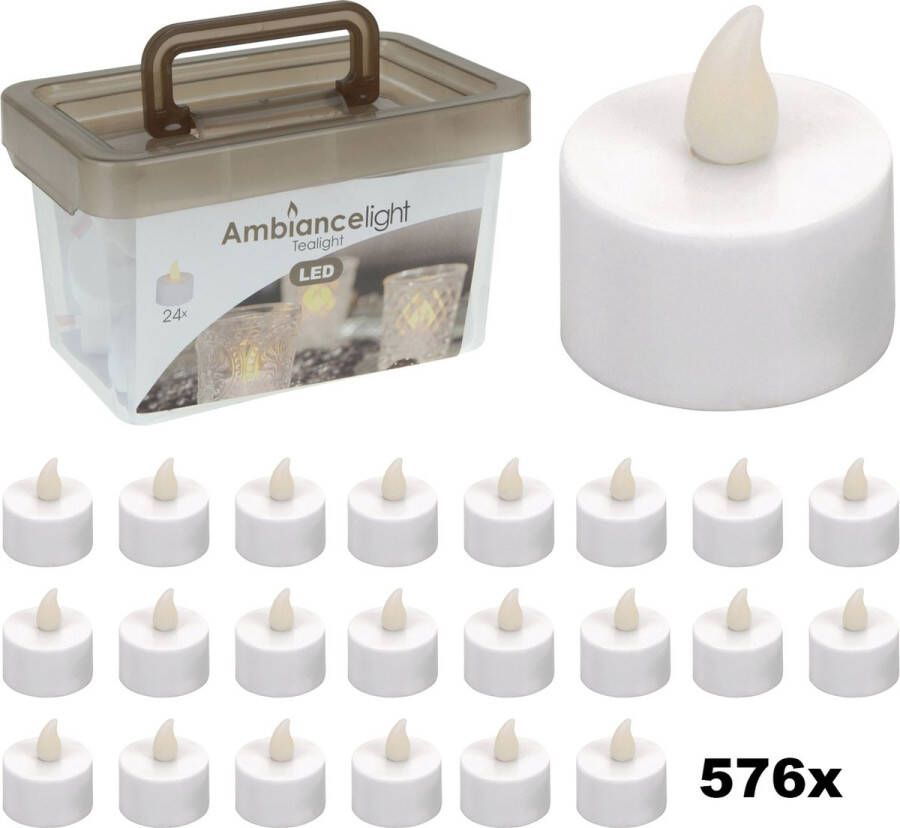 Ambiance Set Theelichtjes LED MEGA XXL SET met 576 Stuks INCLUSIEF Batterijen