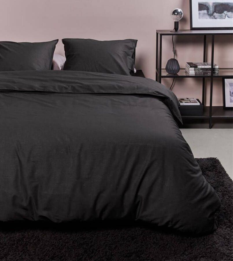 Ambiante Cotton Uni Dekbedovertrek Extra breed 260x200 220 cm Antraciet