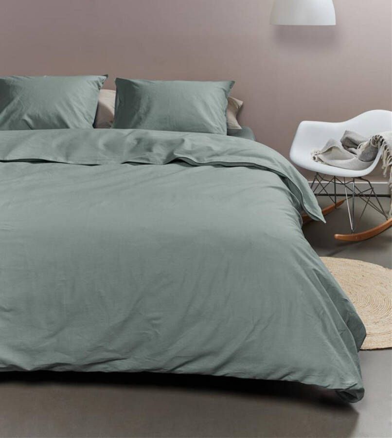 Ambiante Cotton Uni Dekbedovertrek Extra breed 260x200 220 cm Groen