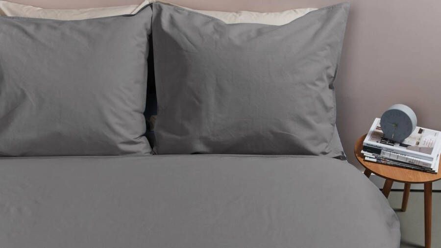 Ambiante Cotton Uni dekbedovertrek Eenpersoons 140x200 220 Grijs