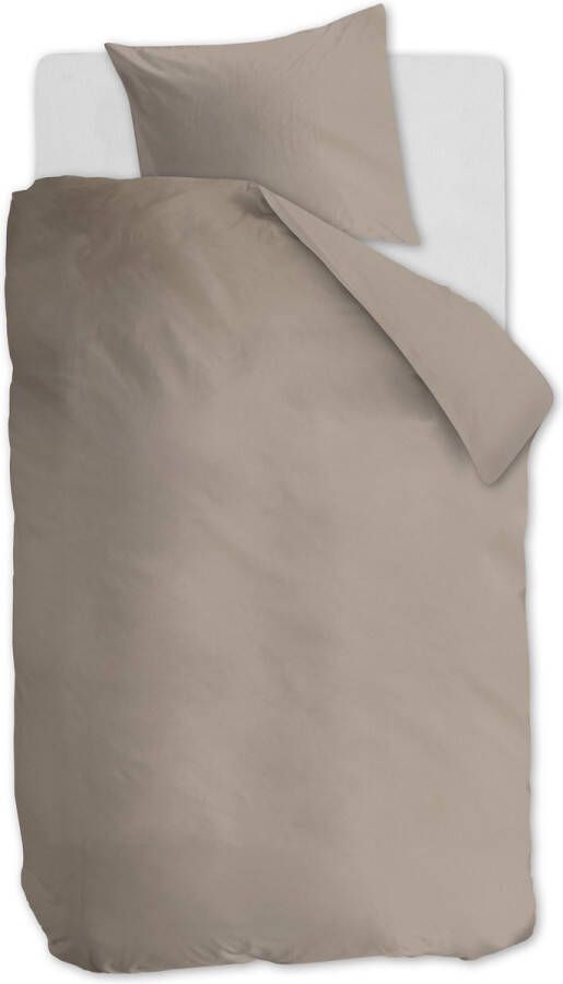 Ambiante Dekbedovertrek Uni Cotton Taupe-Lits-jumeaux (240 x 200 220 cm)