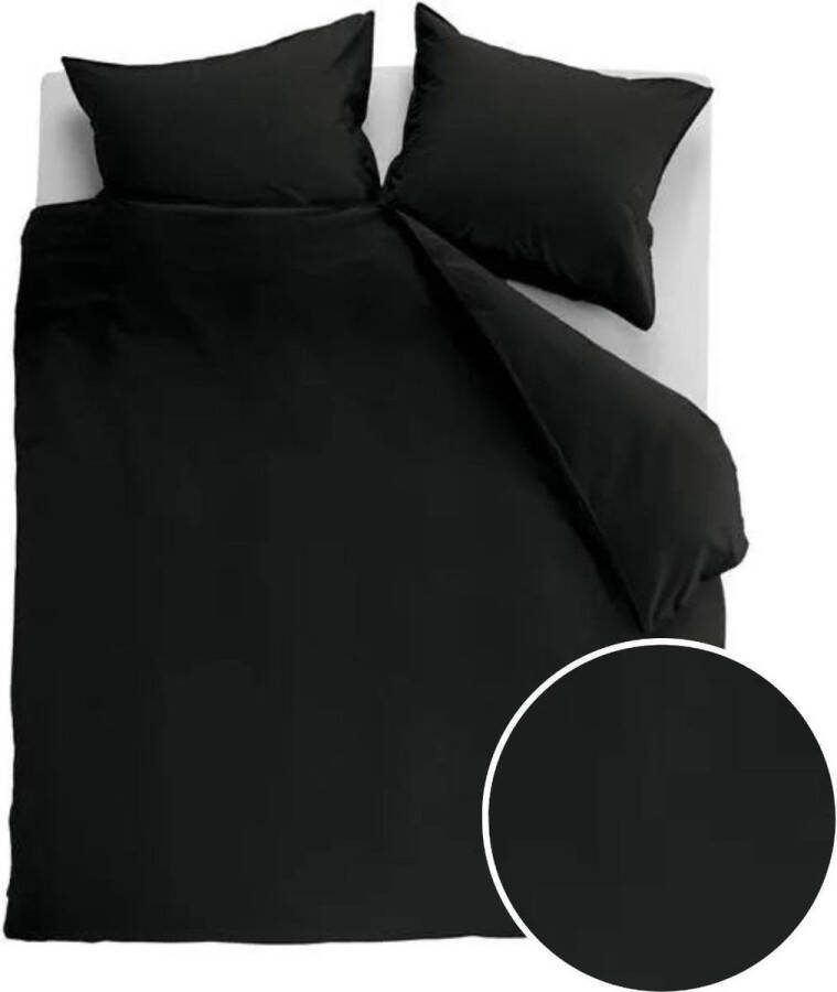 Ambiante Cotton Uni Dekbedovertrek Tweepersoons 200x200 220 cm Zwart