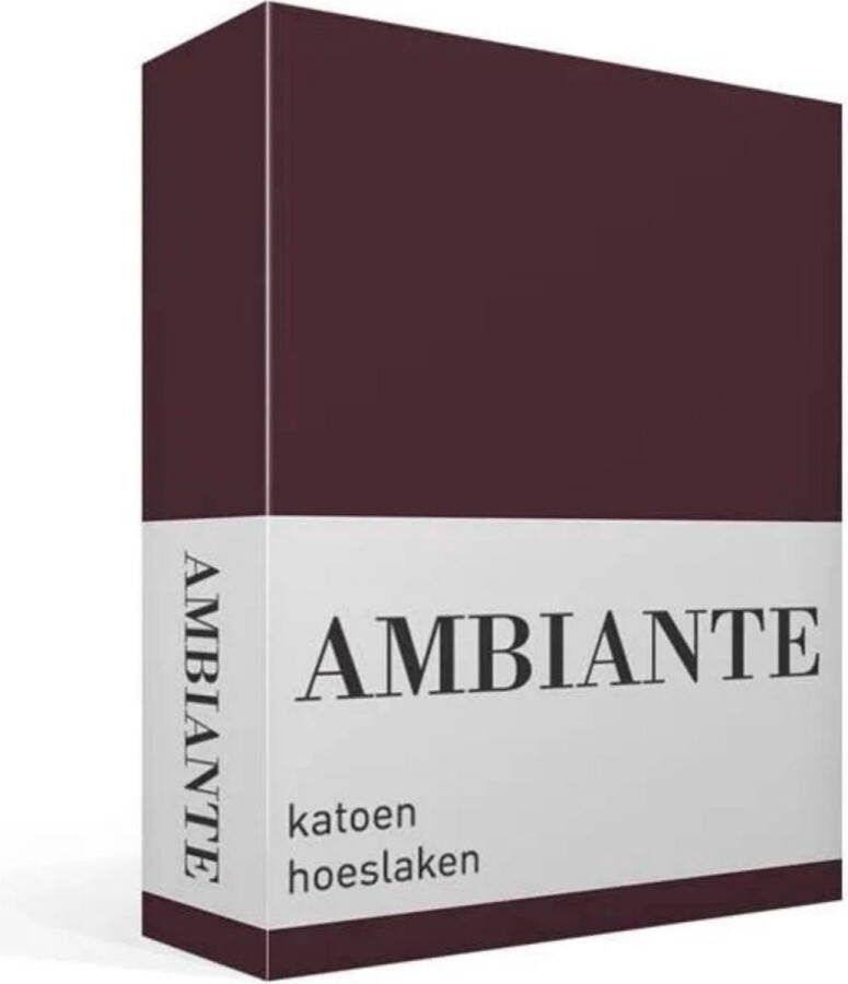 Ambiante Cotton Uni Hoeslaken Lits-jumeaux 180x210 220 cm Dark Red