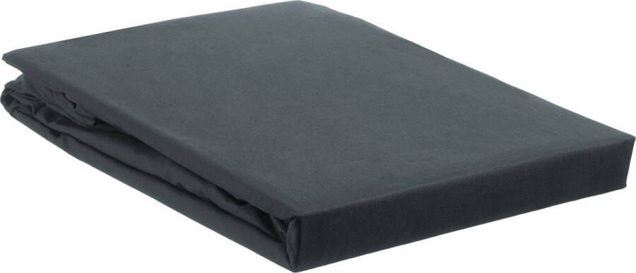 Ambiante Cotton Uni Hoeslaken Lits-jumeaux 180x210 220 cm Black