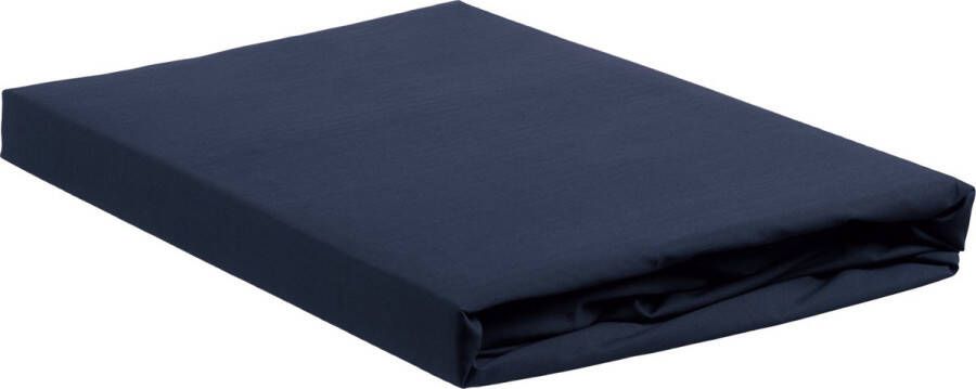 Ambiante Cotton Uni hoeslaken 100% katoen Lits-jumeaux (200x210 220 cm) Dark Blue