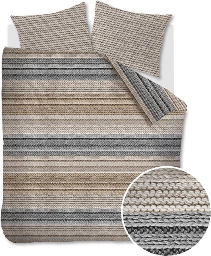 Ambiante flanellen dekbedovertrek lits-jumeaux Cozy Knit (240x220 cm)