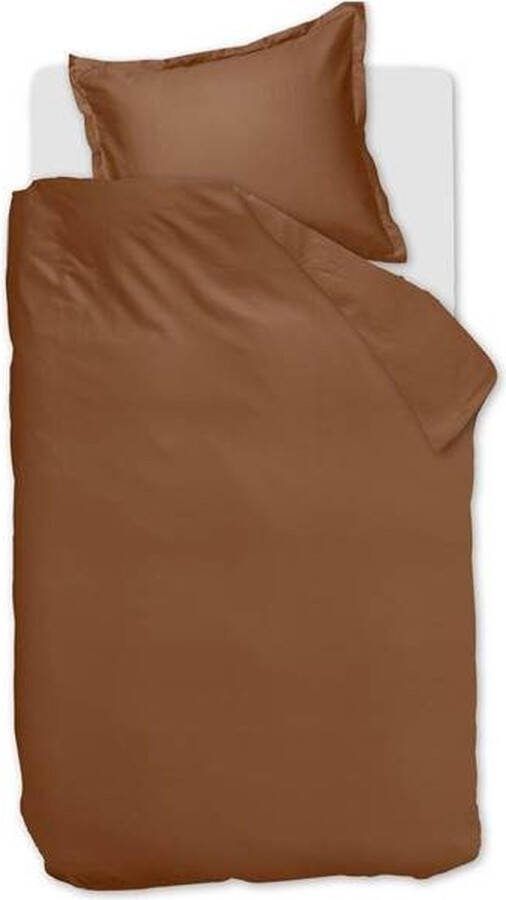 Ambiante Satin Uni Dekbedovertrek Eenpersoons 140x200 220 cm Bruin
