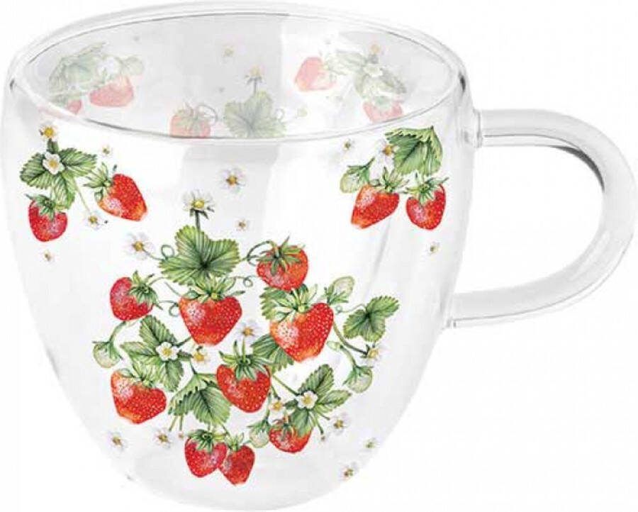 Ambiente 1 Dubbelwandig theeglas Bunch of strawberries 200ml