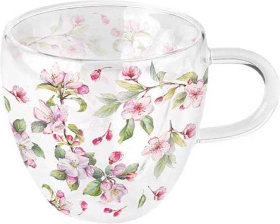 Ambiente dubbelwandig theeglas spring blossom bloesem voorjaar huwelijk kado valentijn moederdag Pasen