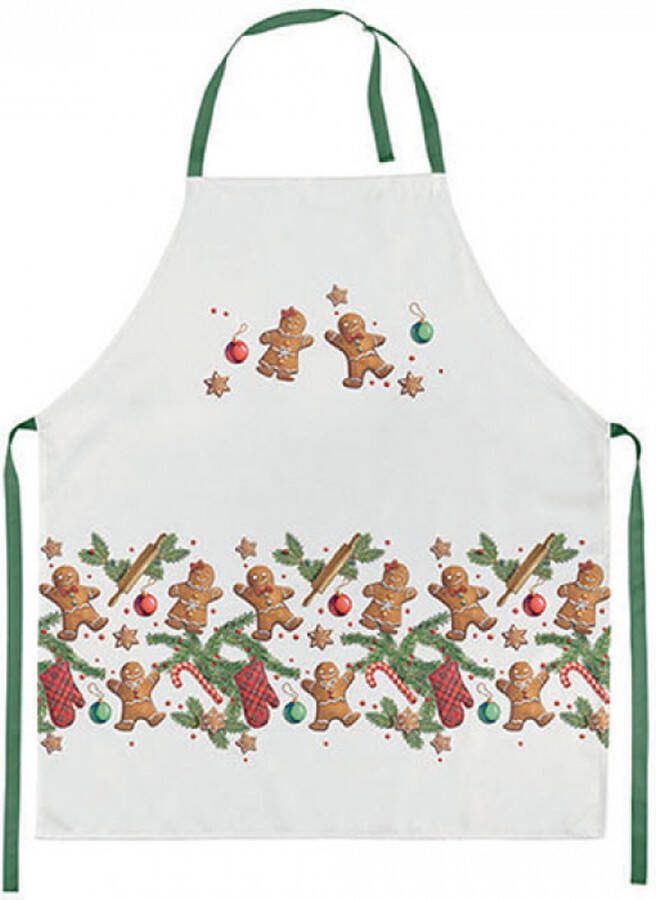 Ambiente keukenschort schort wasbaar katoen gingerbread cookies gemberkoekjes winter kerst