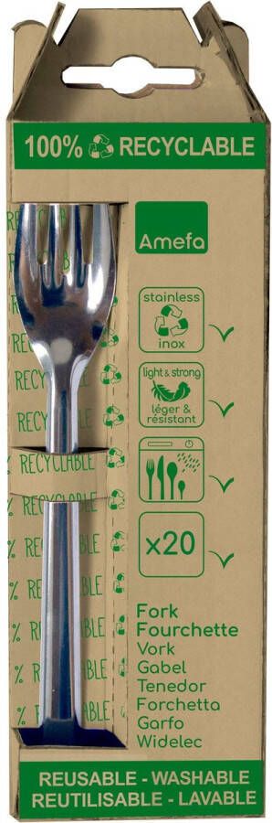 Amefa Leaves Wegwerp Tafelvorken 20 Stuks duurzaam alternatief voor wegwerpbestek - Foto 2