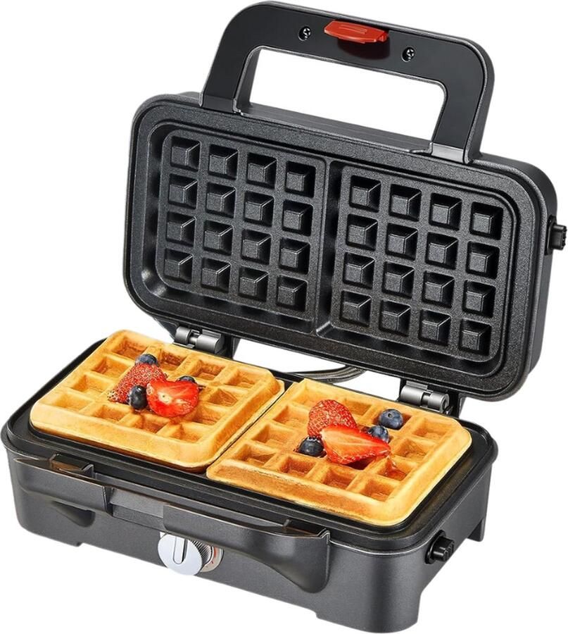 AMEGAT Contactgrill met Uitneembare Platen Instelbare temperatuur RVS Grillapparaat Sandwichmaker Uitneembare platen Anti Aanbaklaag Broodrooster 1200 watt Zwart