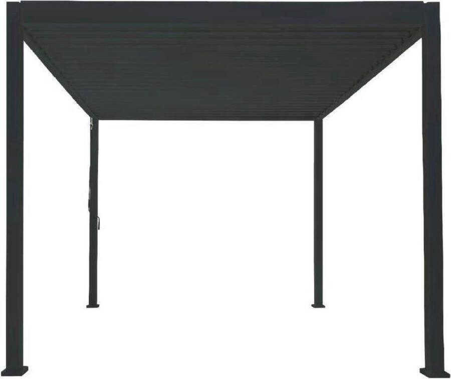 Lamella Luxe Moderne terrasoverkapping Antraciet Grijs Paviljoen Aluminium 3x4 m Luxe Vrijstaande zonwering en tuin overkapping met kantelbare lamellen Weerbestendig Voor gebruik als Pergola Carport of veranda