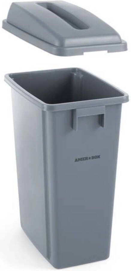 AmerBox Smalle afvalbak 60L lichtgrijs compact ontwerp polypropyleen