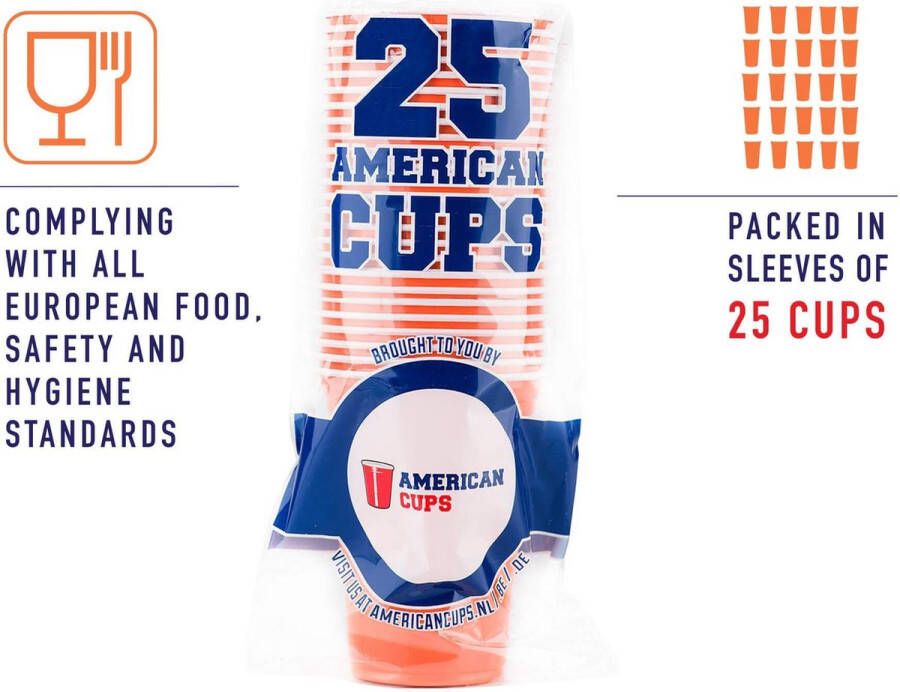 AmericanCups Bekers 25 stuks Oranje 473 ml