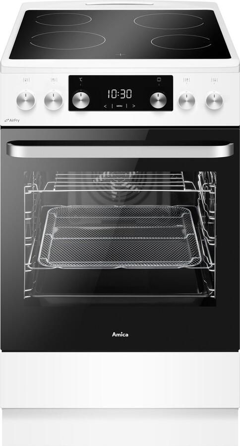 Amica ACV605RB Keramisch Fornuis met aangesloten 3 Fase Perilexkabel Airfry 50 cm B 65L Klasse A