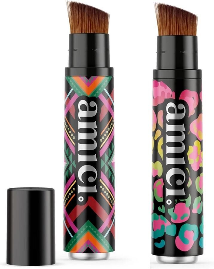 AMICI Cosmetics Refillable Brush Combi Magic Pink Zonnebrand baby zonnebrand kinderen zonnebrand crème gezicht foundation kwast make-up kwast