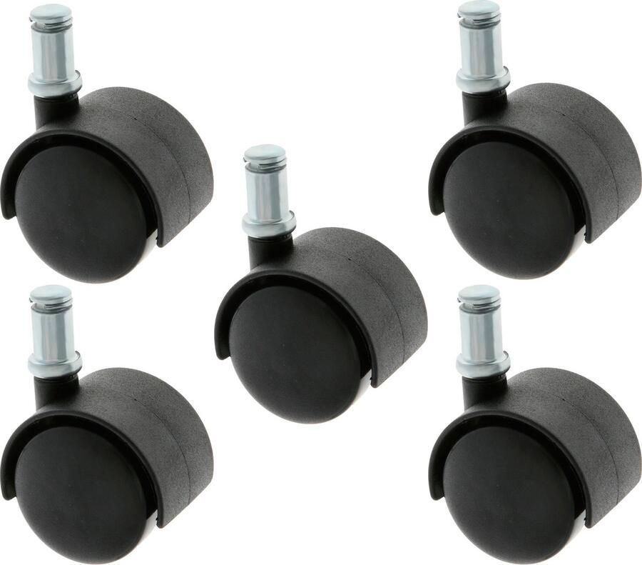 AMIG bureaustoel wieltjes 5x wiel D50mm pin D11mm zwenkwielen standaard formaat A merk
