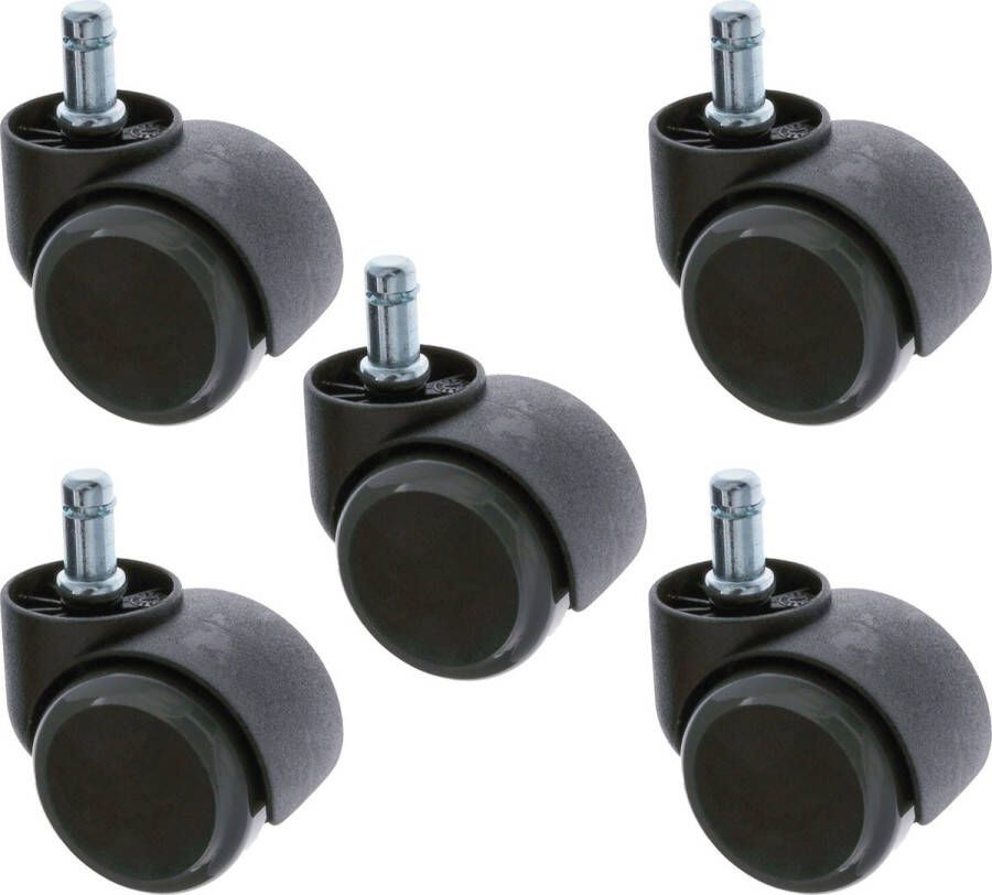 AMIG bureaustoel PU wieltjes 5x wiel D50mm pin D11mm zwenkwielen standaard formaat -A merk