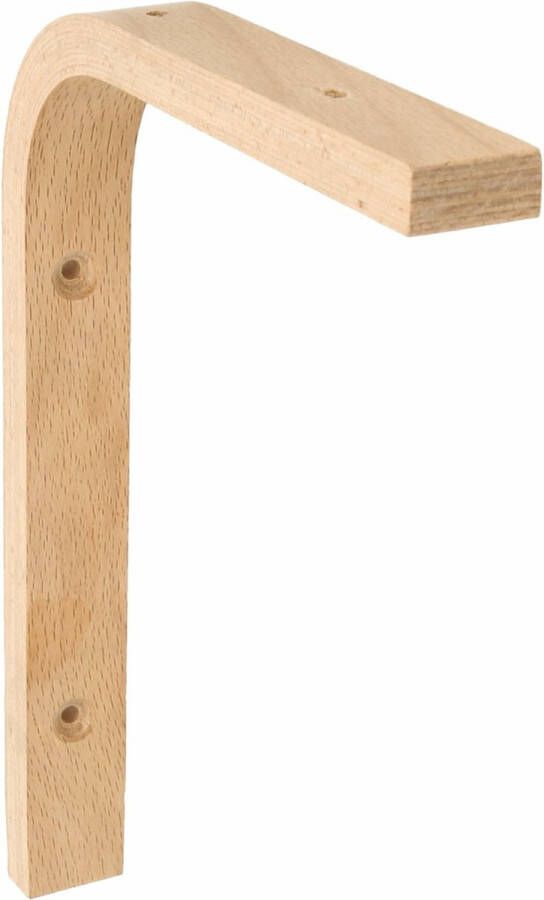 AMIG Plankdrager planksteun van hout lichtbruin H200 x B150 mm boekenplank steunen