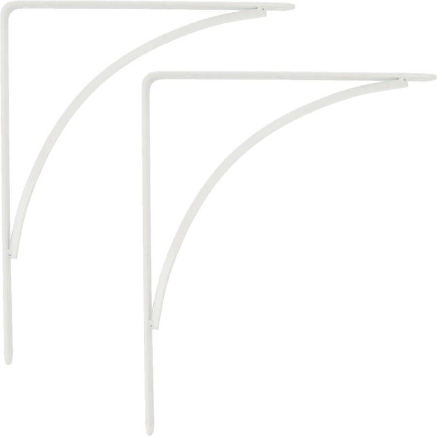 AMIG Plankdrager planksteun van metaal 2x gelakt wit H150 x B125 mm boekenplank steunen tot 105 kg