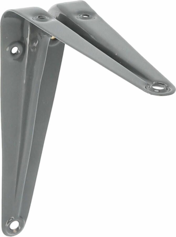 AMIG Plankdrager planksteun van metaal gelakt grijs 100 x 125 mm