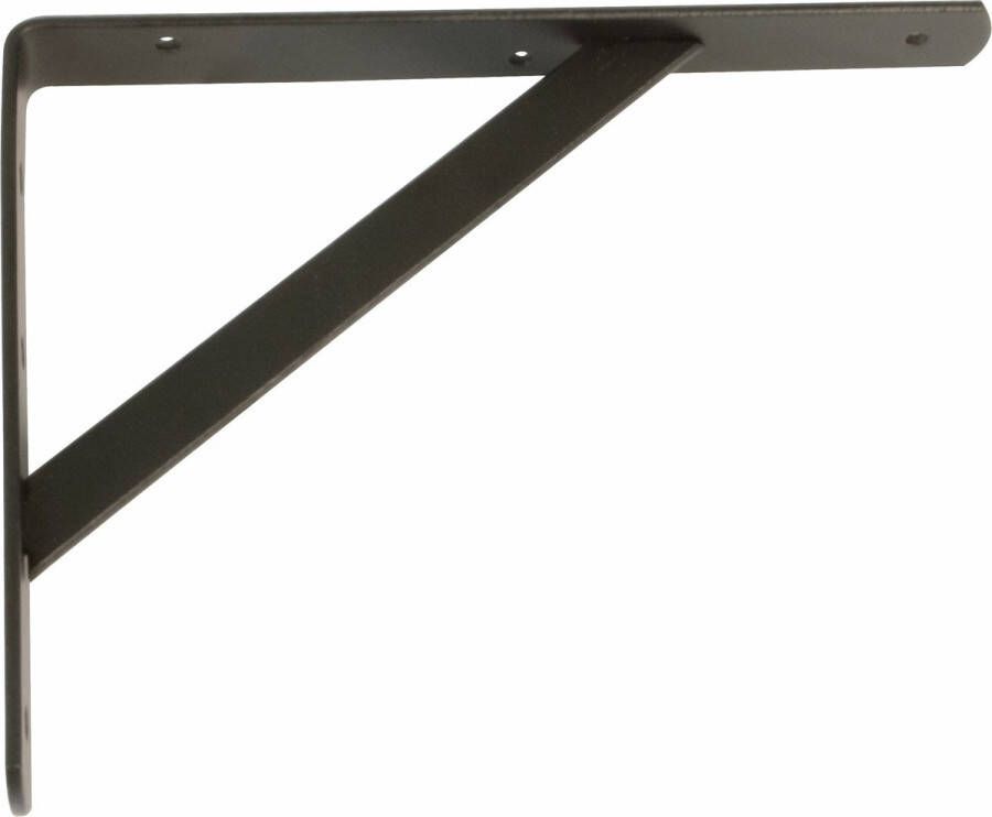 AMIG Plankdrager planksteun van metaal gelakt zwart H250 x B200 mm boekenplank steunen tot 320 kg