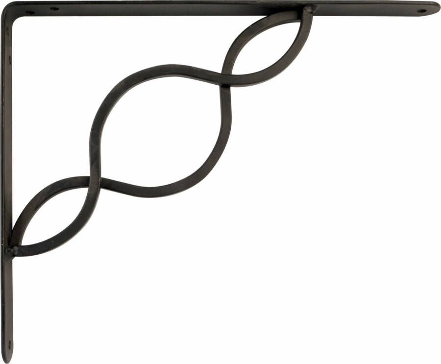 AMIG Plankdrager steun beugel Decoratief metaal zwart H150 x B125 mm Tot 195 kg boekenplank steunen