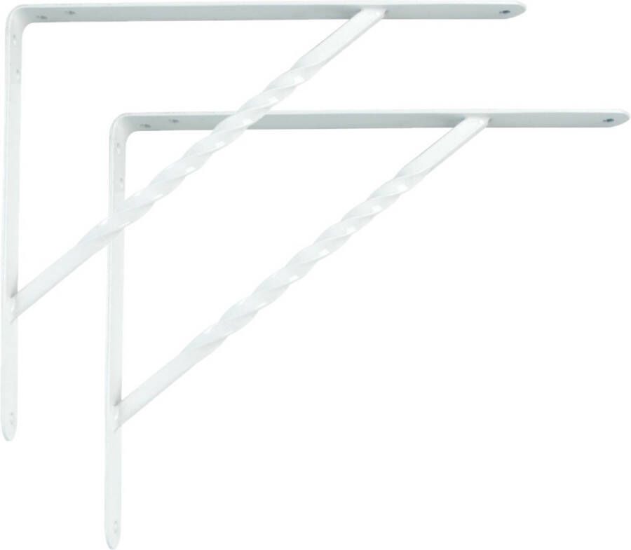 AMIG Plankdrager steun beugel Spiraal 2x metaal wit H150 x B125 mm Tot 300 kg boekenplank steunen