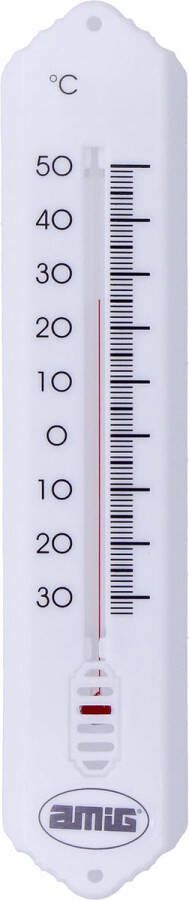 AMIG Thermometer binnen buiten kunststof wit 19 x 5 cm Buitenthermometers