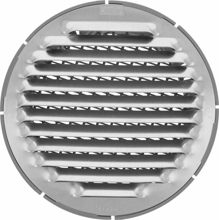 AMIG Ventilatierooster muurrooster rond voor 100mm buisaansluiting aluminium zilver schoepenrooster tegen vuil en insecten