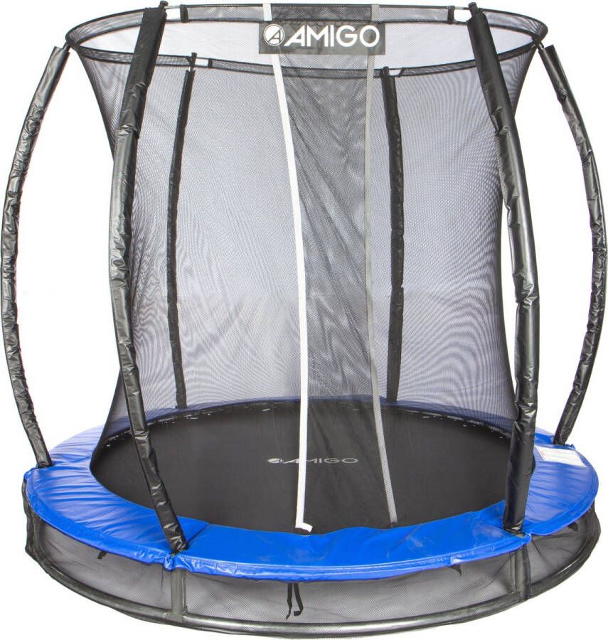 AMIGO inground trampoline Deluxe met veiligheidsnet 244 cm blauw