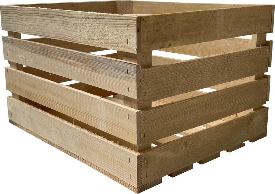 AMISHOUT 54x nieuwe naturel fruitkist van hout 50x40x30cm 1x pallet kratten