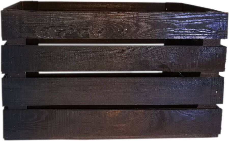AMISHOUT Fruitkist van hout 50x40x30 cm Antraciet