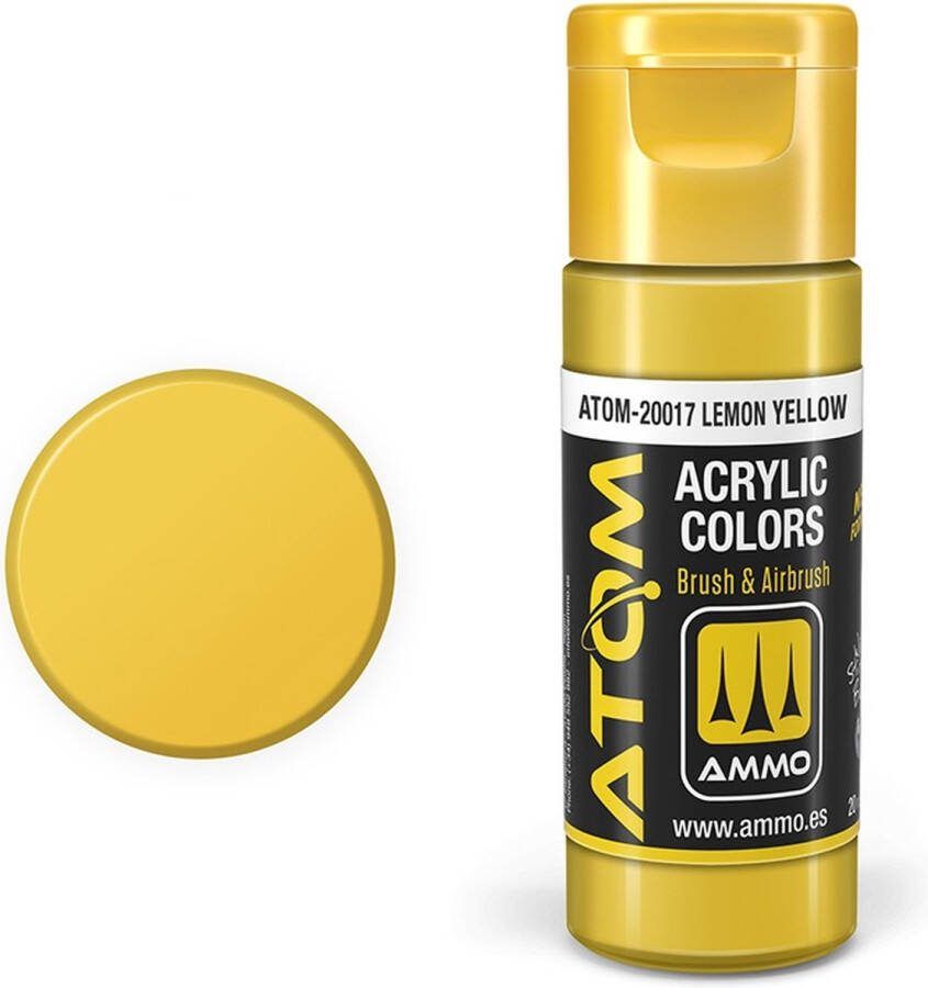 AMMO MIG 20017 ATOM Lemon Yellow Acryl 20ml Verf flesje