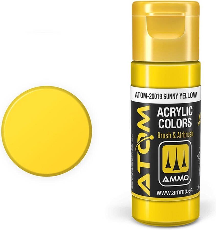 AMMO MIG 20019 ATOM Sunny Yellow Acryl 20ml Verf flesje