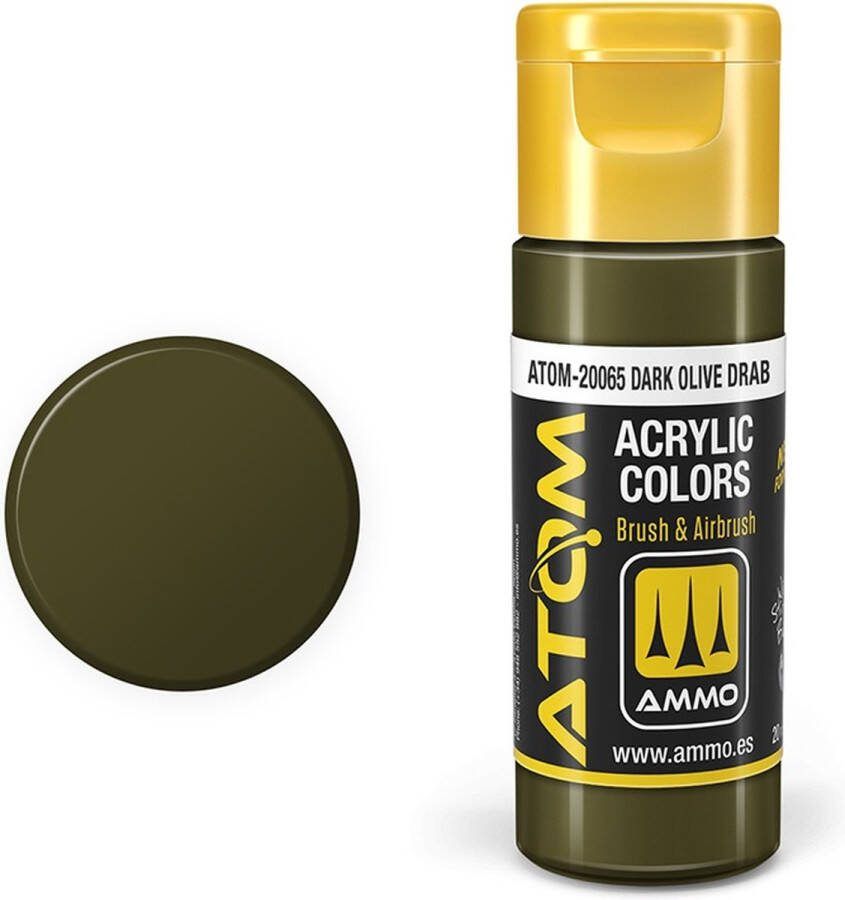 AMMO MIG 20065 ATOM DARL Olive Drab Acryl 20ml Verf flesje