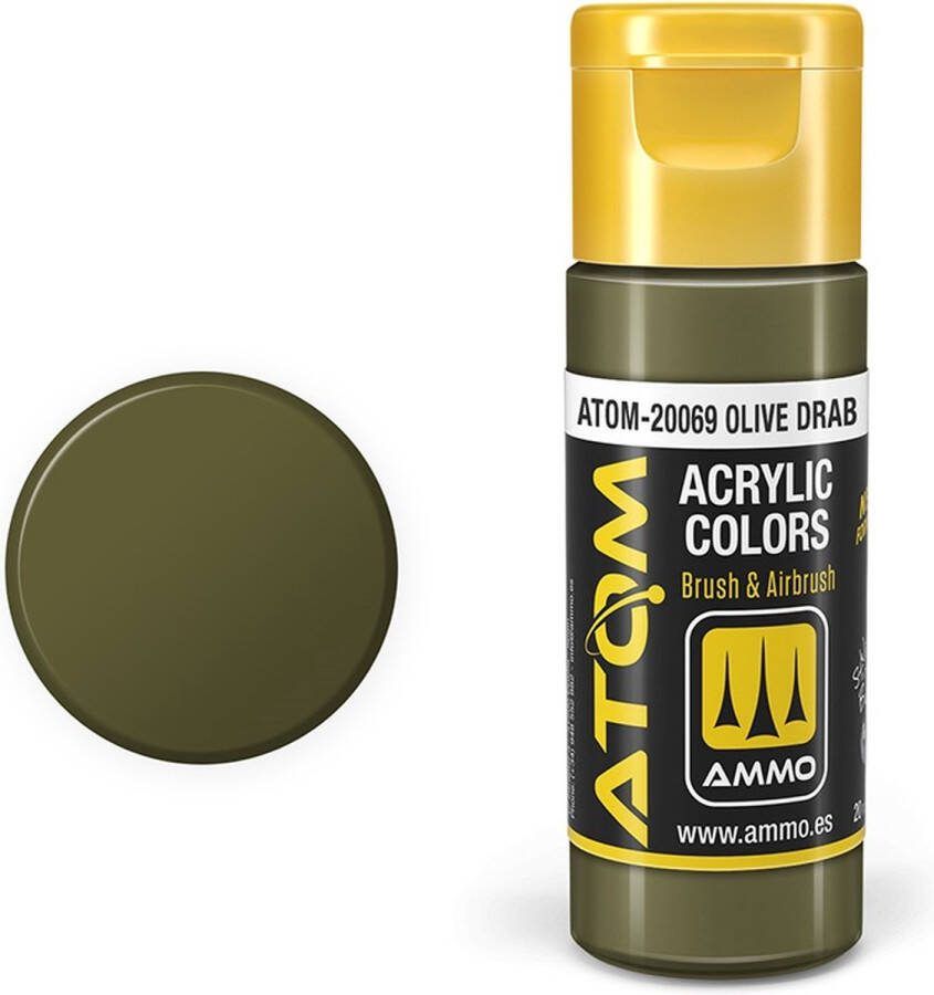 AMMO MIG 20069 ATOM Olive Drab Acryl 20ml Verf flesje