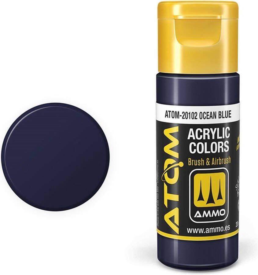 AMMO MIG 20102 ATOM Ocean Blue Acryl 20ml Verf flesje
