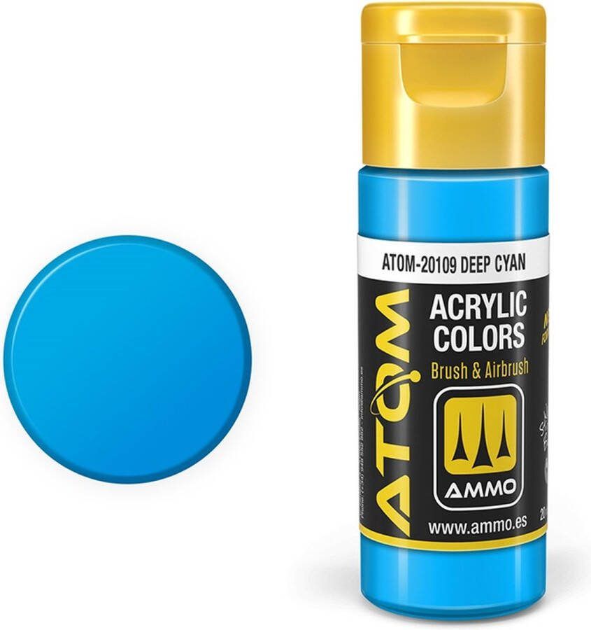 AMMO MIG 20109 ATOM Deep Cyan Acryl 20ml Verf flesje